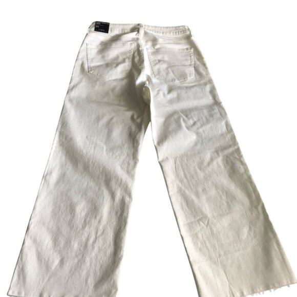 JCREW Factory Curvy wide-leg cropped jean all-day stretch Seashell white sz 29 - Picture 5 of 13
